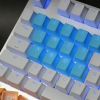 Tai-Hao TPR Rubber Backlit Double Shot 18 Keys - Neon Blue