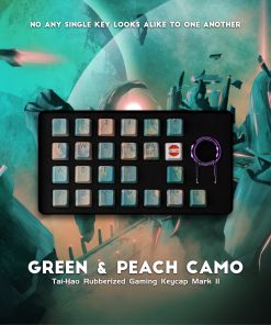 Tai-Hao Rubber Gaming Keycaps Green & Peach Camo 23 Keys